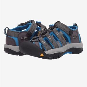 KEEN Big Kids Newport H2 Gray and Blue Water Sandals Size 4